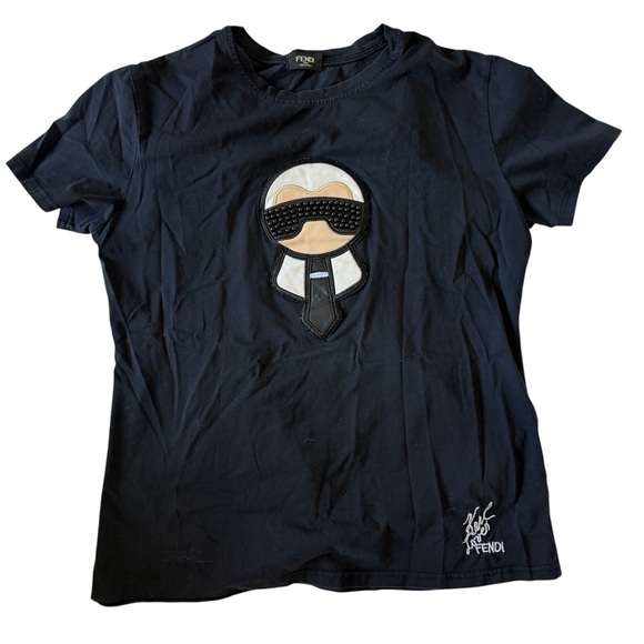 Fendi Tops - Fendi x Chanel Karl Lagerfeld Tee Tshirt Black Large